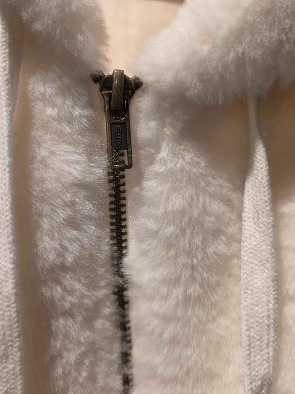 Plush Hooded Zip Jacket - Cream - Picture 5 of 15